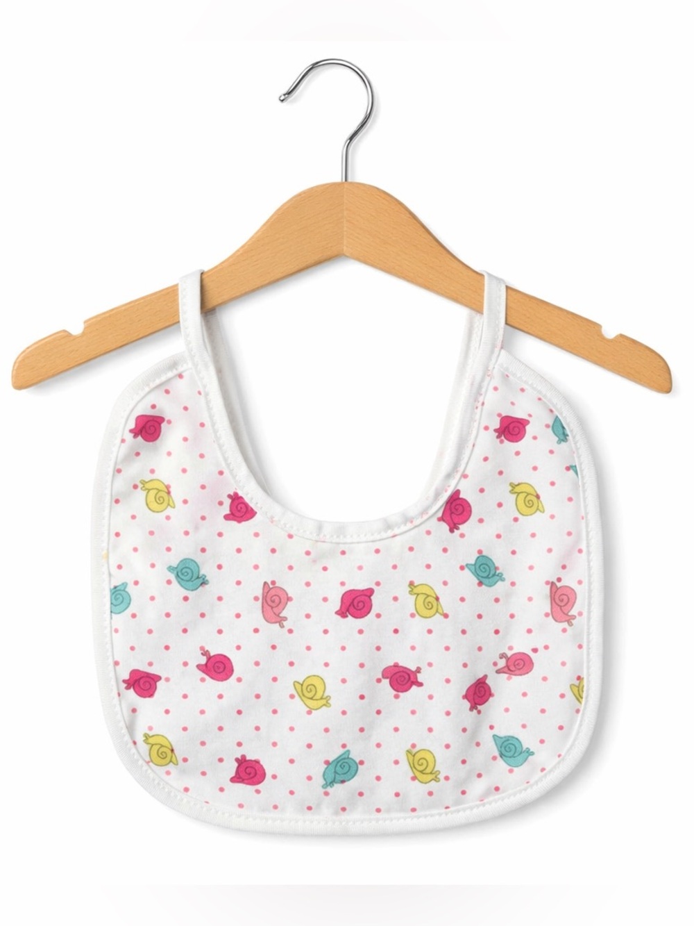 5/$15 Vintage 80's Polka Dot Bib With Snails Print